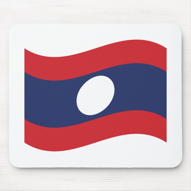 Laos Flag Wave Mouse Pad (Front)