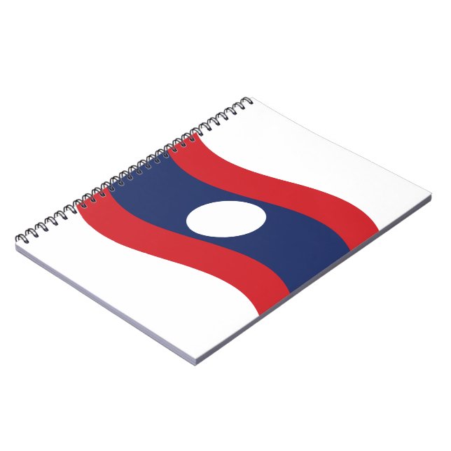 Laos Flag Wave Notebook (Left Side)