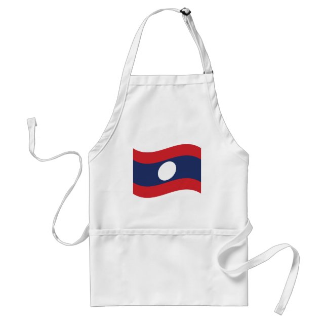 Laos Flag Wave Standard Apron (Front)