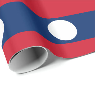 Laos Flag Wrapping Paper