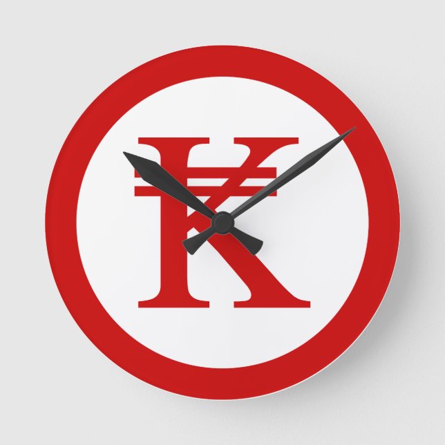 Laos Kip Lao / Laotian Money Sign Round Clock (Front)