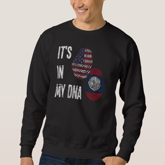 Laos Lao Laotian Flag Day Proud America Finger Dna Sweatshirt (Front)