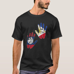 Laos Lao Laotian Flag Philippines Filipino Mixed D T-Shirt