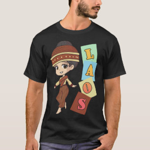 Laos Lao Laotian Proud Flag Traditional Dress Lao T-Shirt