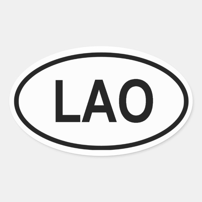 Laos "LAO" Oval Sticker (Front)