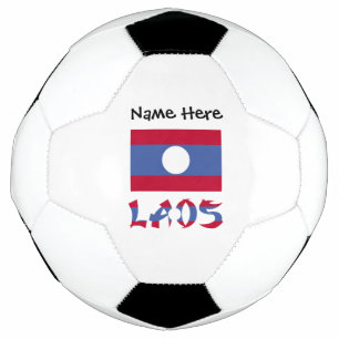 Laos Laotian Flag Blue Personalisation Soccer Ball