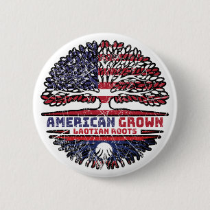 Laos Laotian US American USA United States Tree 6 Cm Round Badge