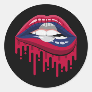Laos lips pride root flag classic round sticker