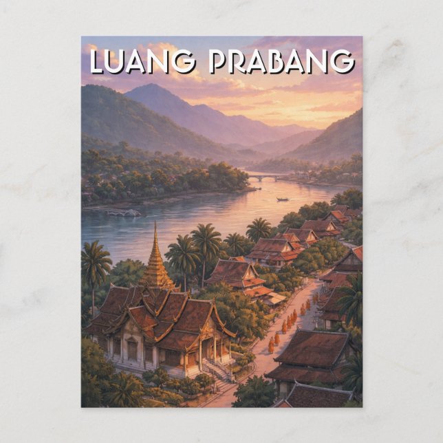 Laos Luang Prabang Travel Postcard (Front)