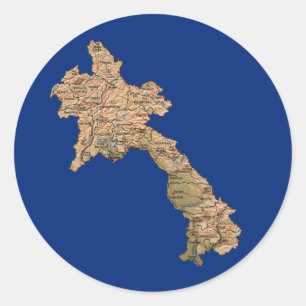 Laos Map Sticker