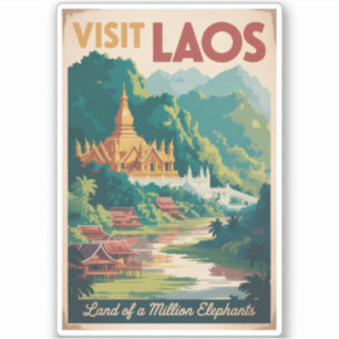 Laos Pha That Luang Illustration Travel Art