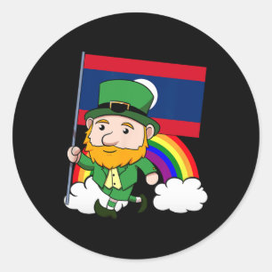 Laos Proud Lao Laotian Flag St. Patricks Day Lepre Classic Round Sticker