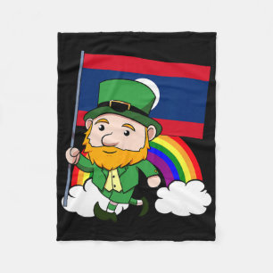 Laos Proud Lao Laotian Flag St. Patricks Day Lepre Fleece Blanket