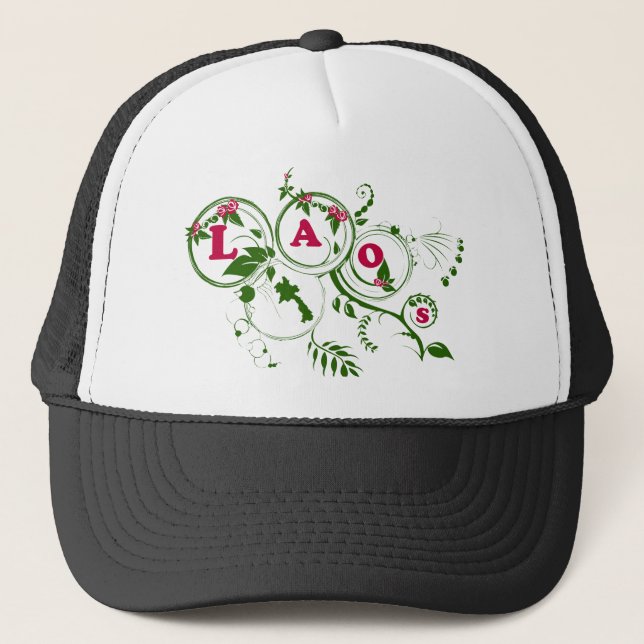 Laos rose trucker hat (Front)