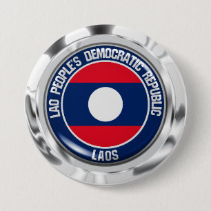 Laos Round Emblem 7.5 Cm Round Badge