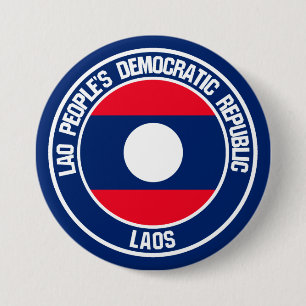 Laos Round Emblem 7.5 Cm Round Badge