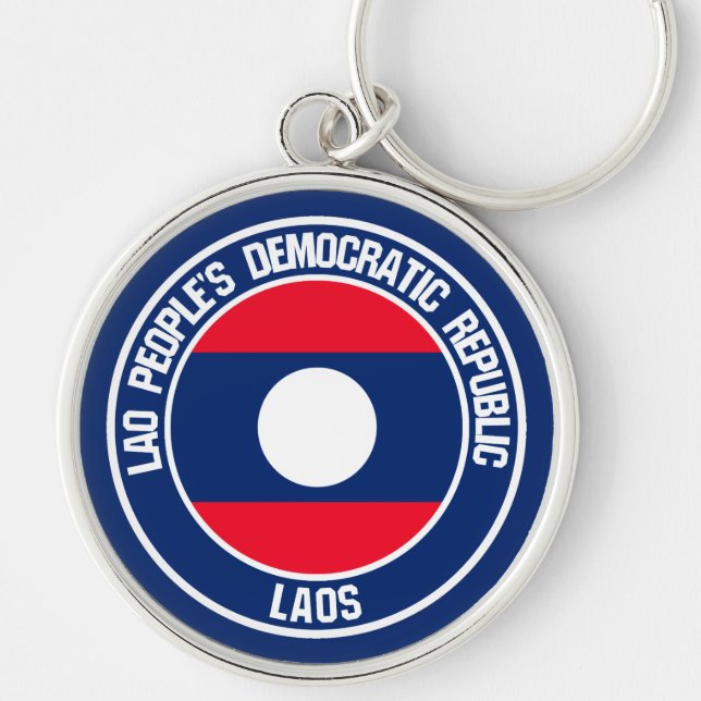 Laos Round Emblem Key Ring (Front)