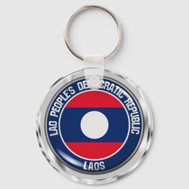 Laos Round Emblem Key Ring (Front)