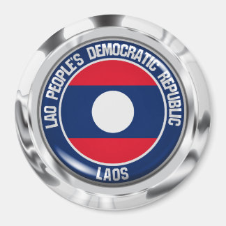 Laos Round Emblem Magnet