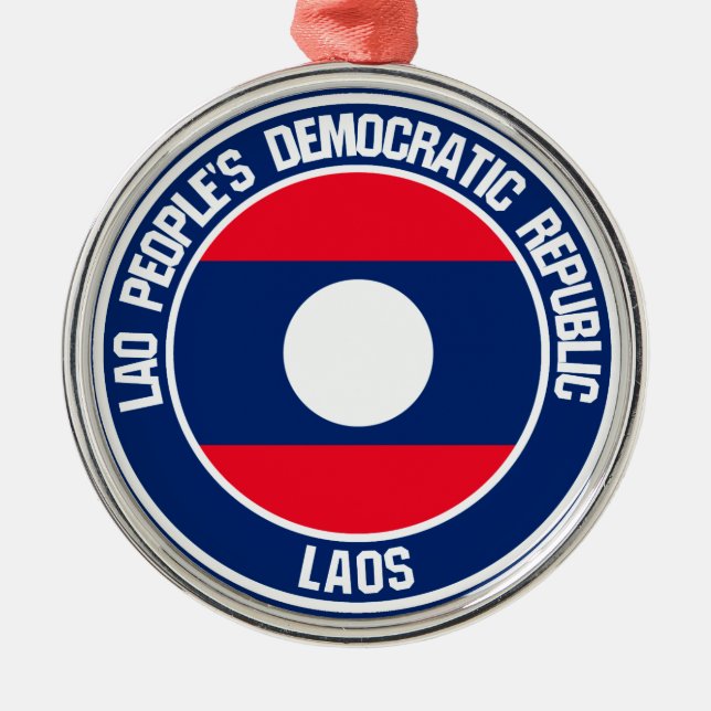 Laos Round Emblem Metal Ornament (Front)