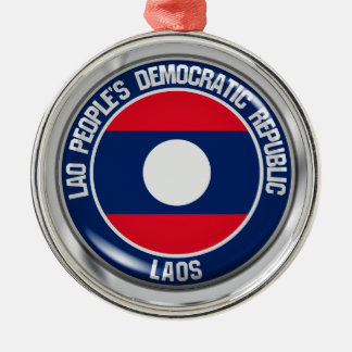 Laos Round Emblem Metal Ornament