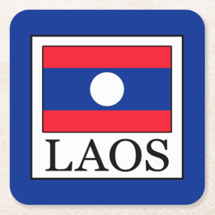 Laos Square Paper Coaster