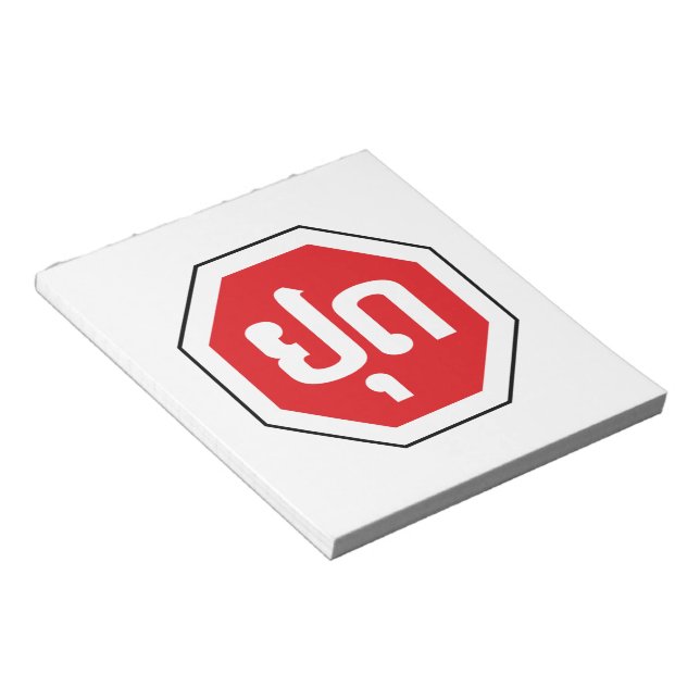 Laos Traffic STOP Sign ⚠ YOOT in Laotian Language Notepad (Angled)