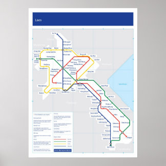 Laos tube map poster