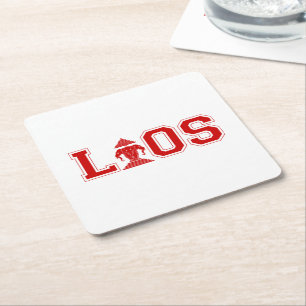 LAOS UNIVERSITY SQUARE PAPER COASTER