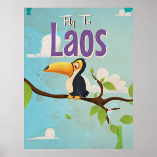 Laos Vintage vacation Poster