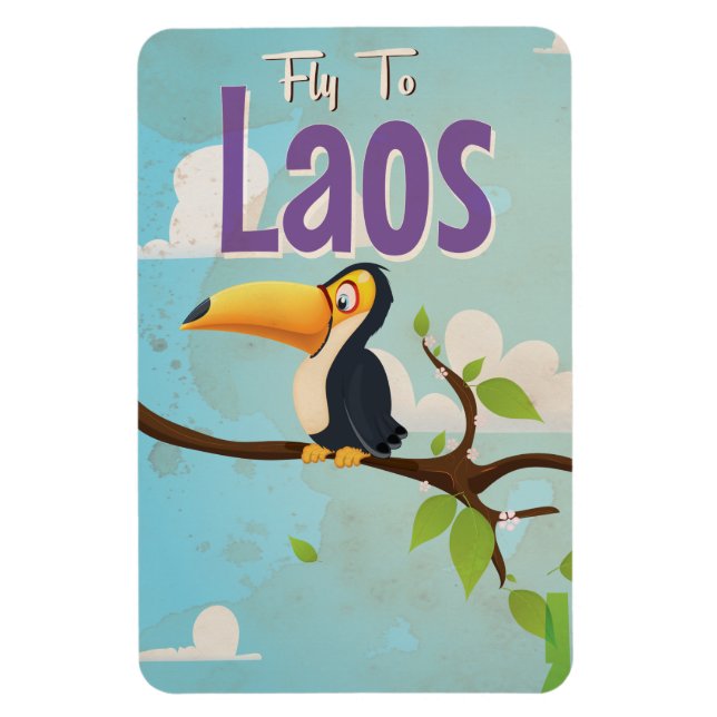 Laos Vintage vacation Poster Magnet (Vertical)