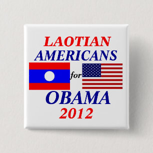 Laotian americans for Obama 15 Cm Square Badge