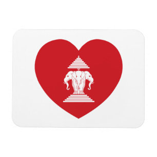 Laotian Erawan 3 Headed Elephant Heart Flag Magnet