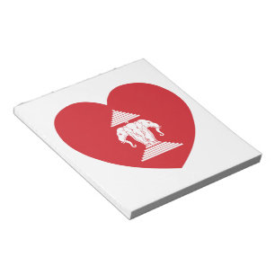 Laotian Erawan 3 Headed Elephant Heart Flag Notepad