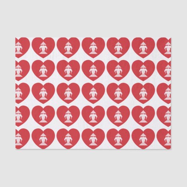 Laotian Erawan 3 Headed Elephant Heart Flag Tissue Paper (Front)