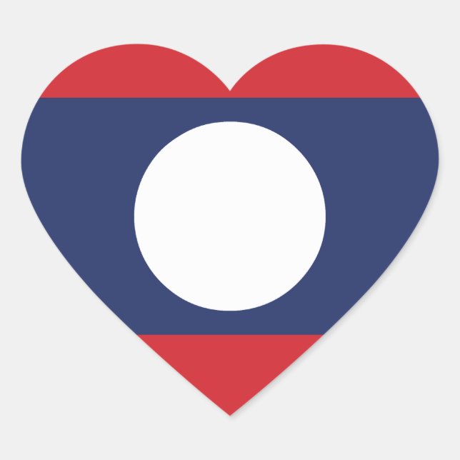 Laotian Heart Flag Heart Sticker (Front)