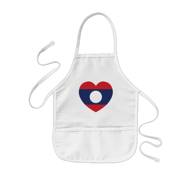Laotian Heart Flag Kids Apron (Front)