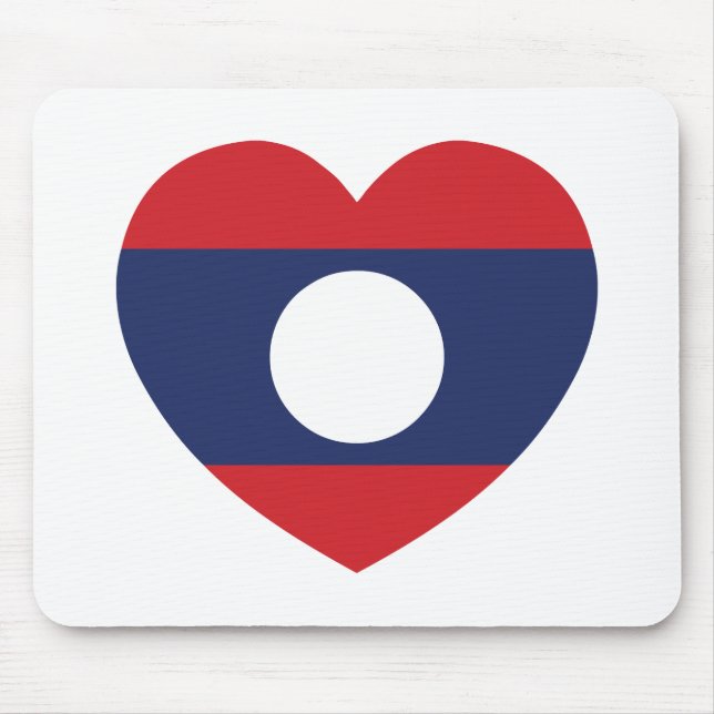 Laotian Heart Flag Mouse Pad (Front)