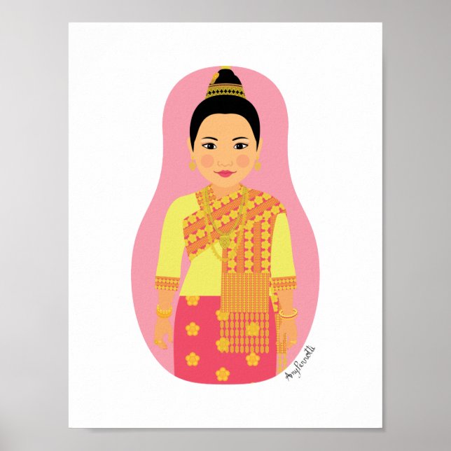Laotian (Pink) Matryoshka Poster (Front)