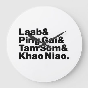 Laotian Street Food Large Clock