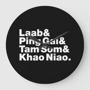 Laotian Street Food Large Clock