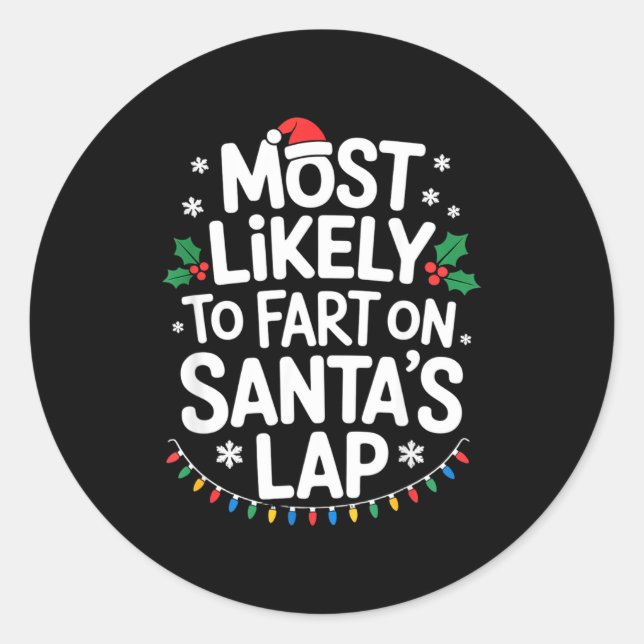 Lap Family Matching Christmas Outfit  Classic Round Sticker (Front)