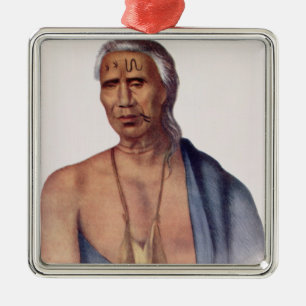 Lap-Pa-Win-Soe, a Delaware Chief Metal Tree Decoration
