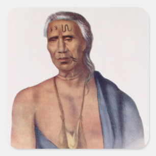 Lap-Pa-Win-Soe, a Delaware Chief Square Sticker