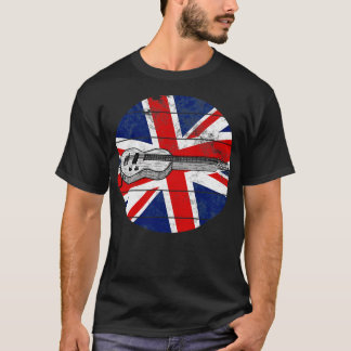 Lap Steel Guitar UK Flag Slide Guitarist British M T-Shirt