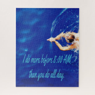 Lap Swimming Swim Team Motivational Inspirational Jigsaw Puzzle