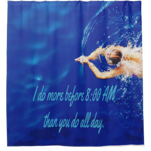 Lap Swimming Swim Team Motivational Inspirational Shower Curtain