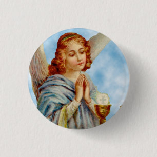 Lapel Pin: Angel Ponders 3 Cm Round Badge