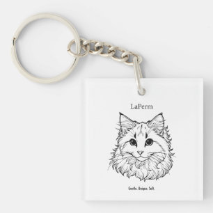LaPerm Cat Portrait Key Ring