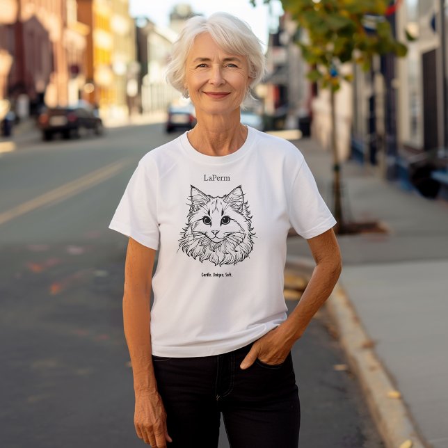 LaPerm Cat Portrait T-Shirt (Creator Uploaded)